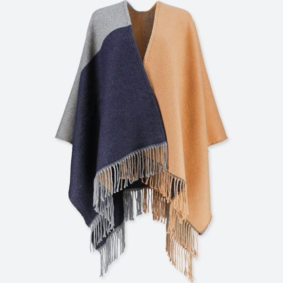 Uniqlo 2-Way Stole Shawl Scarf Poncho - Picture 1 of 5